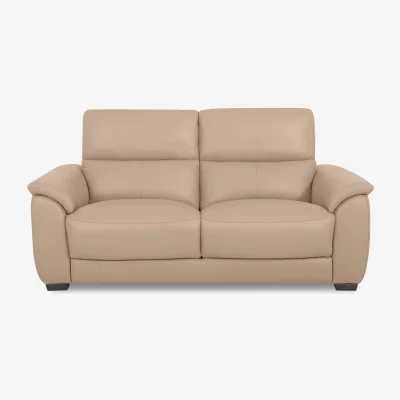 Furniture Village World of Leather - Saffron BV Leather 3 Seater Sofa - BV Pebble
