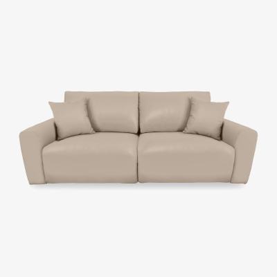 Furniture Village World of Leather - Gemini NC Leather 2 Seater Remote Control Power Glider Sofa - NC Pebble