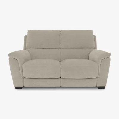 Furniture Village Medio 2 Seater Fabric Sofa with Power Recliner - R32 Light Khaki