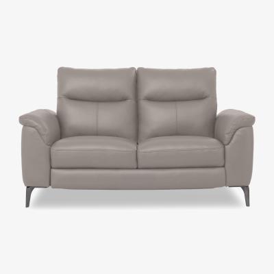 Furniture Village Morgan Leather 2 Seater Sofa - Lead Grey