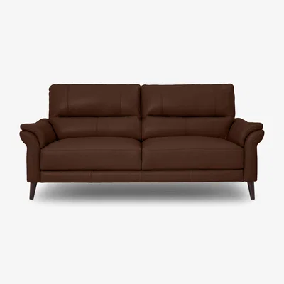 Furniture Village Winner 3 Seater Leather Sofa - Chocolate