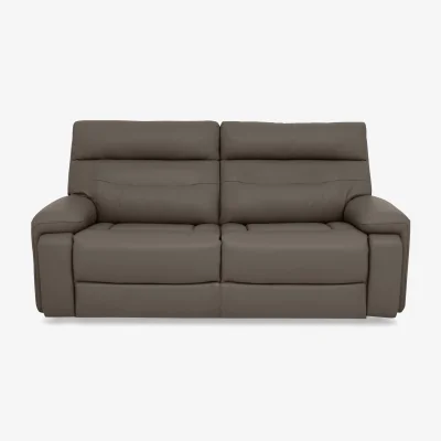 Furniture Village Cinemax Leather 3 Seater Sofa - Natural Olive