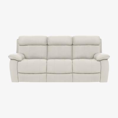 Furniture Village Moreno 3 Seater NC Leather Power Recliner Sofa with Power Headrests - Frost