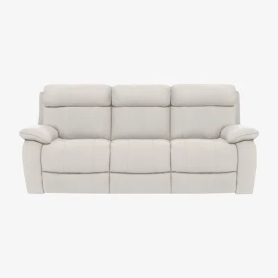 Furniture Village Moreno 3 Seater NC Leather Power Recliner Sofa with Power Headrests - Frost