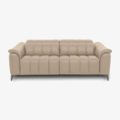 Furniture Village Angelo Leather 3 Seater Sofa - Dacota Pebble