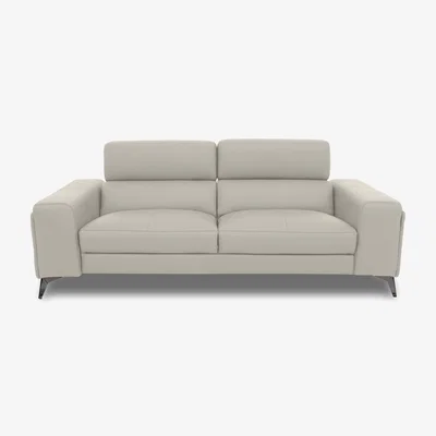 Furniture Village Action Leather 3 Seater Sofa - Sand