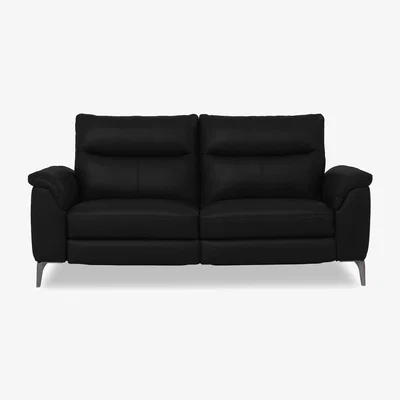 Furniture Village Morgan Leather 3 Seater Sofa with Power Recliner