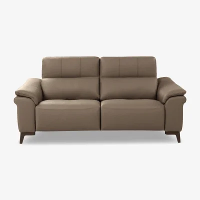 Furniture Village Nicoletti - Marconi 2 Seater Leather Recliner Sofa with Headrests and Power Lumbar - Torello Taupe