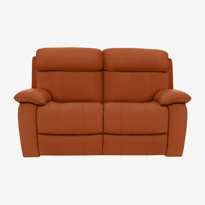 Furniture Village Moreno 2 Seater SK Leather Sofa with Power Recliner - Caramel