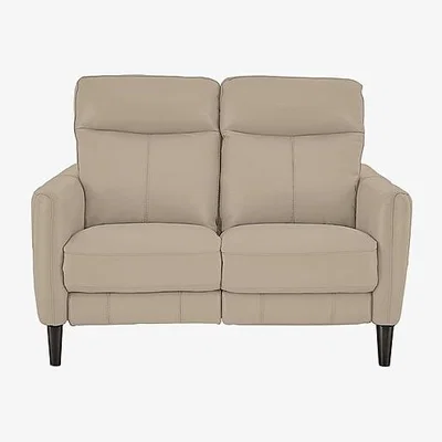 Furniture Village Compact Collection Petit 2 Seater NC Leather Sofa - BV Pebble