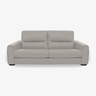 Furniture Village Flex BV Leather 3 Seater Sofa Bed - Silver Grey