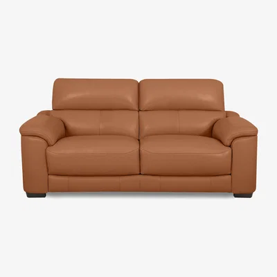 Furniture Village World of Leather - Nova HW Leather 2 Seater Sofa - Pecan Brown