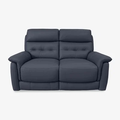 Furniture Village Springer BV Leather 2 Seater Sofa - BV Ocean Blue