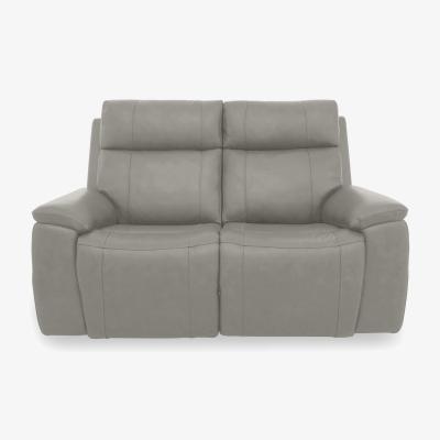 Furniture Village Aero Leather 2 Seater Sofa - New Grey