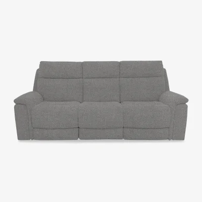 Furniture Village Comfort Story - Chill Fabric 3 Seater Power Recliner Sofa with Bluetooth and Drop Down Console - Haze
