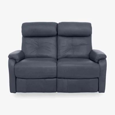 Furniture Village World of Leather - Compact Collection Titch NC Leather 2 Seater Sofa - NC Ocean Blue