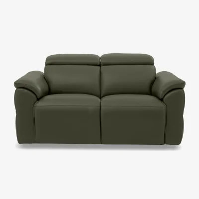 Furniture Village Dolomite 2 Seater Leather Sofa with Power Recliner - Oslo Pine