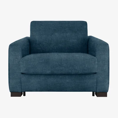 Furniture Village Nicoletti - Alcova Fabric Chair Sofa Bed with Box Arms - Baobab Blue