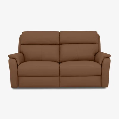 Furniture Village Nicoletti - Vito TO Leather 2 Seater Sofa with Power Recliner - Cognac