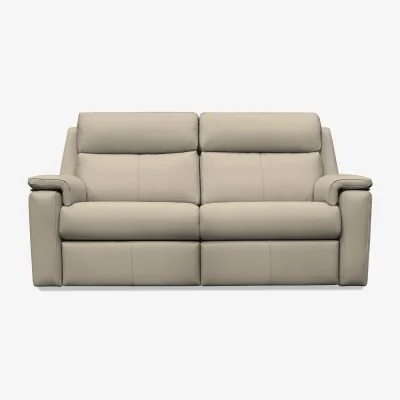 Furniture Village G Plan - Thornbury 3 Seater Leather Recliner Sofa with Headrests and Power Lumbar - Oxford Mushroom