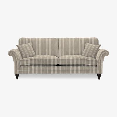 Furniture Village Parker Knoll - Plaza Grand Classic Back Sofa - Austen Stripe Oatmeal