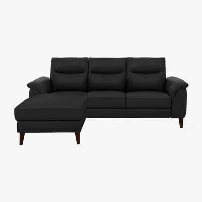 Furniture Village Morgan 3 Seater Leather Sofa with Left Hand Facing Chaise End