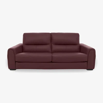 Furniture Village Flex NC Leather 3 Seater Sofa Bed - NC Deep Red