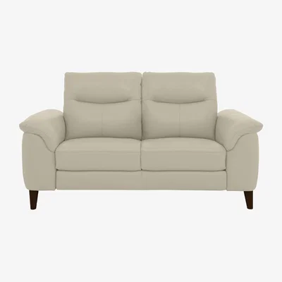 Furniture Village Morgan 2 Seater Leather Sofa - Bone China