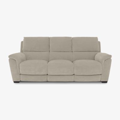Furniture Village Medio 3 Seater Fabric Sofa with Power Recliner - R32 Light Khaki