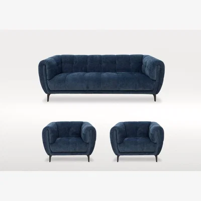 Furniture Village Sienna 3 Seater Fabric Sofa and Two Fabric Armchairs Set