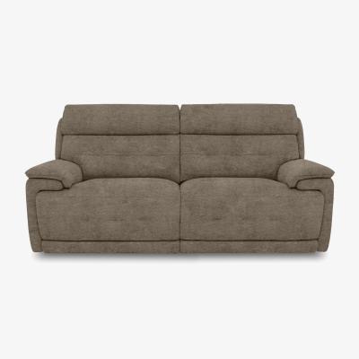 Furniture Village Brescia Fabric 3 Seater Sofa with Power Recliner - R120 Light Khaki