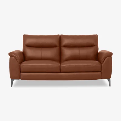 Furniture Village Morgan Leather 3 Seater Sofa - Montana Butterscotch