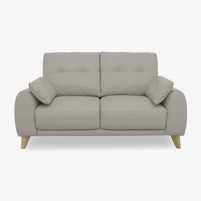 Furniture Village Malmo BV Leather 2 Seater Sofa - Silver Grey