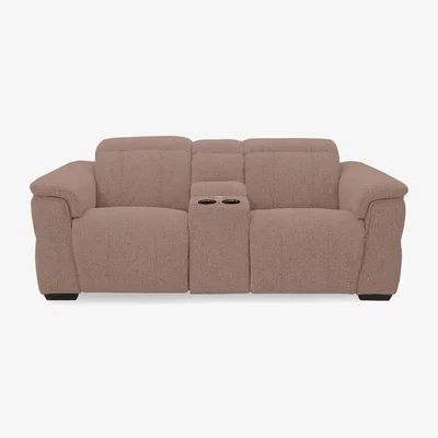 Furniture Village Inca Fabric 2 Seater Power Recliner Sofa with Pop Up Light Console and Power Headrests