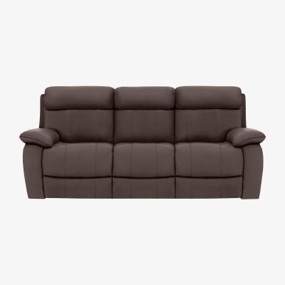 Furniture Village Moreno 3 Seater Leather Sofa - Teak