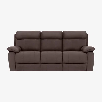 Furniture Village Moreno 3 Seater Leather Sofa - Teak