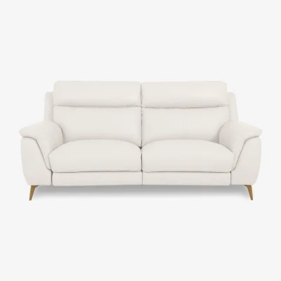 Furniture Village World of Leather - Eclipse Leather 2 Seater Sofa with Power Recliner - Star White