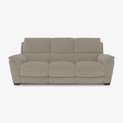 Furniture Village Medio 3 Seater Fabric Sofa with Power Recliner - Light Khaki