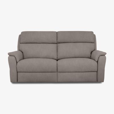 Furniture Village Nicoletti - Vito Fabric 3 Seater Sofa with Power Recliner - Flambe Tortora