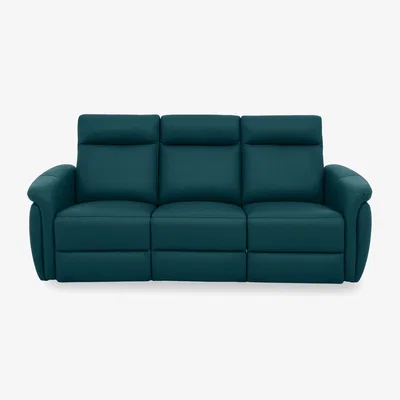 Furniture Village Dublin Leather 3 Seater Sofa - Midnight Jade