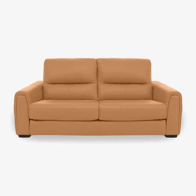 Furniture Village Flex BV Leather 2 Seater Sofa - BV Honey Yellow
