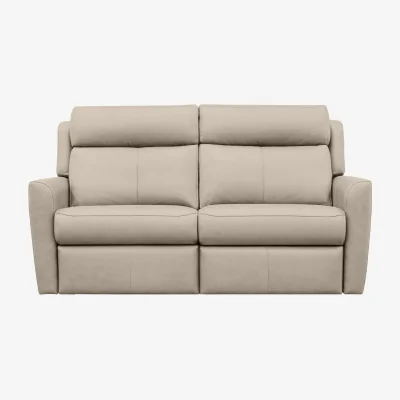 Furniture Village G Plan - Wren 2 Cushion 3 Seater Leather Sofa with Power Recliner - Oxford Mushroom