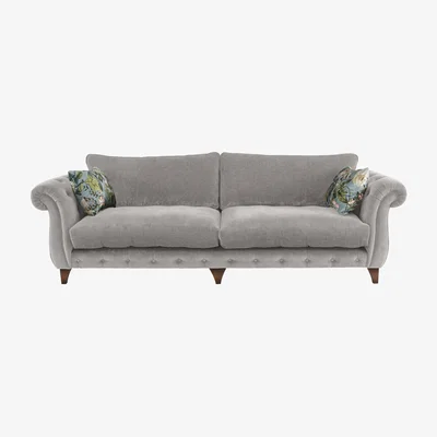 Furniture Village Boutique Palace Fabric Grande Classic Back Sofa - Oasis Silver