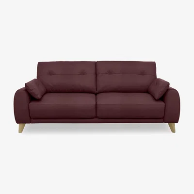 Furniture Village Malmo NC Leather 3 Seater Sofa - NC Deep Red