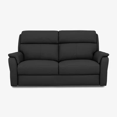 Furniture Village Nicoletti - Vito TO Leather 2 Seater Sofa - Torello Nero