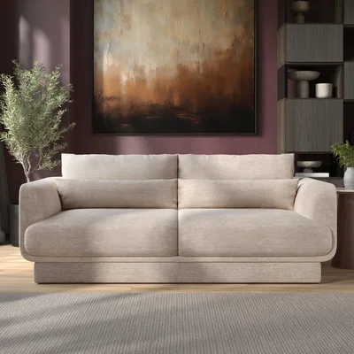 Furniture123 Beige Chenille 3-Seater Sofa - Ramses