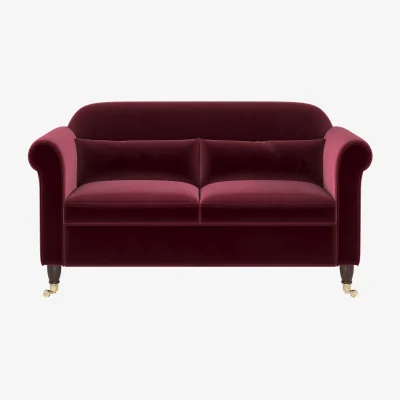 Furniture123 Burgundy Velvet 2-Seater Sofa - Ramona