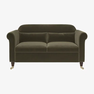 Furniture123 Ramona 2 Seater Sofa In Khaki Velvet