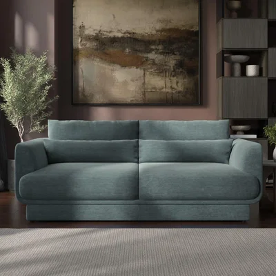 Furniture123 Blue Chenille 3-Seater Sofa - Ramses