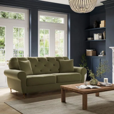 Feather & Black Felicia Sofa Bed - Olive